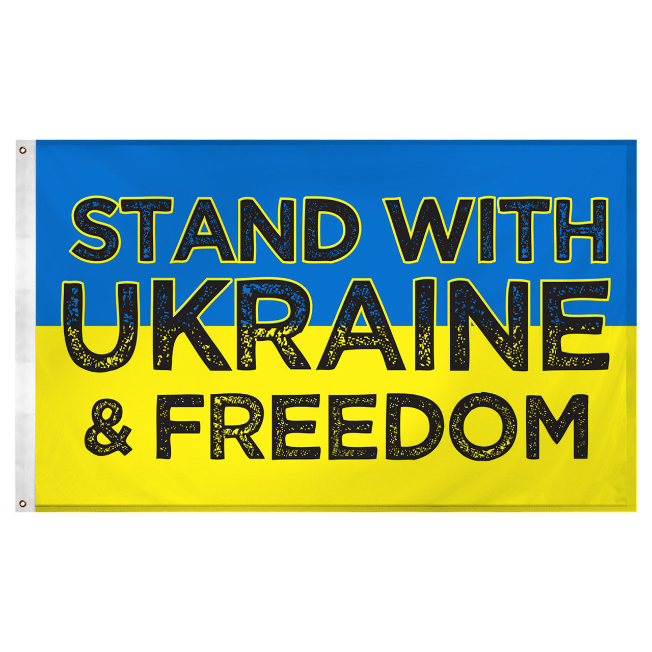 Stand With Ukraine Flag 3ft x 5ft Super Knit Polyester
