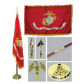 Super Tough Indoor Flagpole Kit with Nylon 3' x 5' Marines Flag