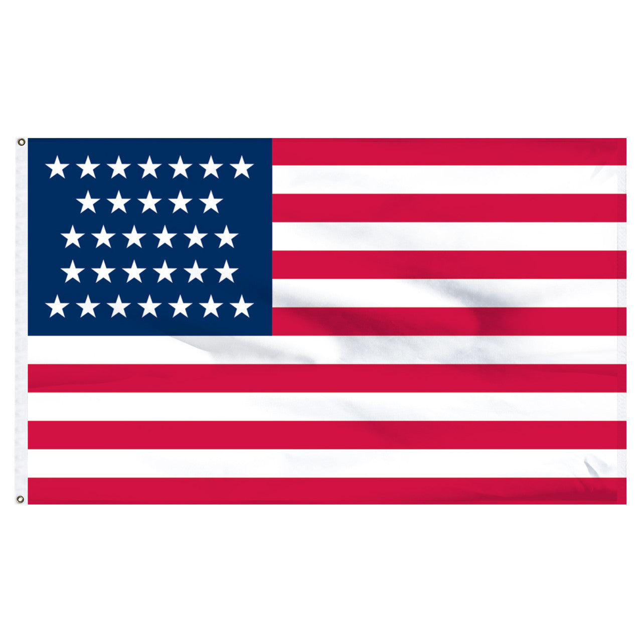 American flag with 31 stars and 13 stripes on a white background