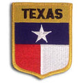 Texas flag patch with yellow border on a white background