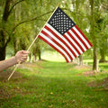 Super Tough 12"x18" US Stick Flag with 30"x3/8" Wood Staff - No Fray